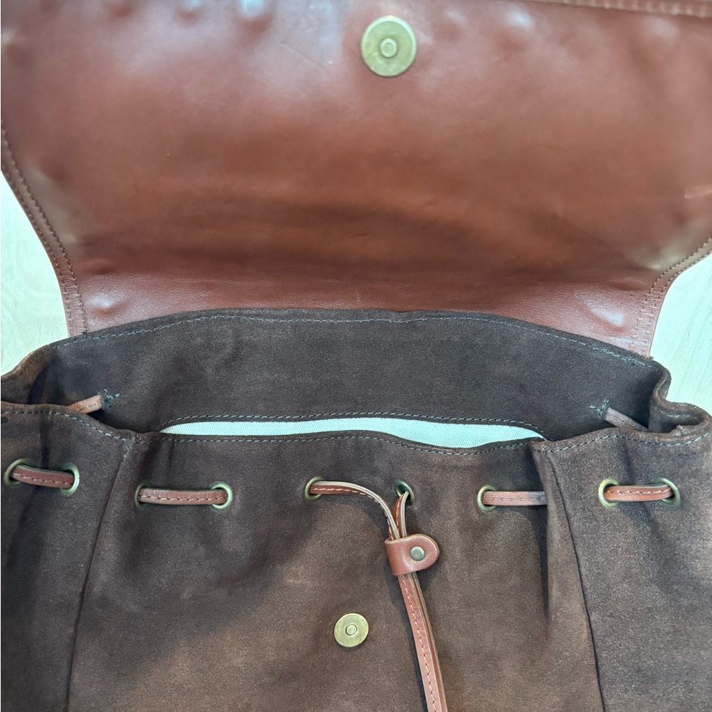 NEW! $248 Sundance Simplicity Embellished Backpack in Chocolate 100 Cow Leather - Picture 4 of 13